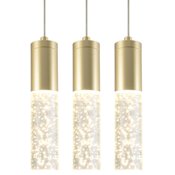 Beachcrest Home Mishti 3 Light Kitchen Island Cylinder Pendant